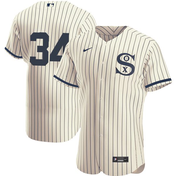 Men Chicago White Sox 34 No Name Cream stripe Dream version Elite Nike 2021 MLB Jersey